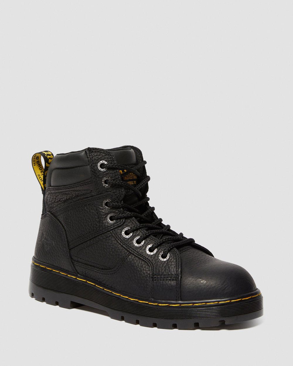 Dr Martens Pitch Steel Toe Kožené Topánky Damske ( Čierne ) SK 308-HNSRLU